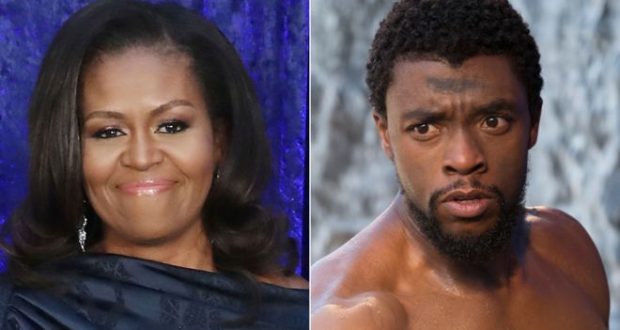 Michelle Obama and Chadwick Boseman