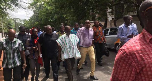 Koku Anyidoho earlier in the day with his General Secretary Asiedu Nketia and others.