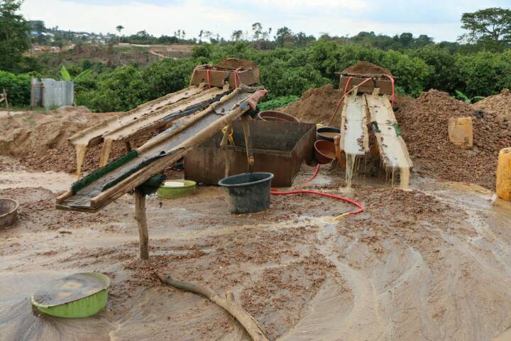 Illegal mining site