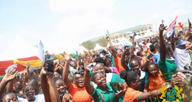 Joyous trainee nurses during the ceremony restoring the allowances in October 2017
