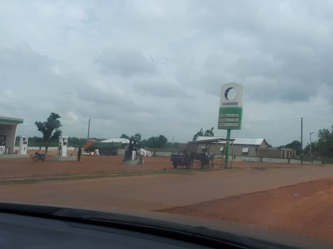 One of the about twenty empty fuel stations between the ten-minute drive from Bawku to Kulungugu.