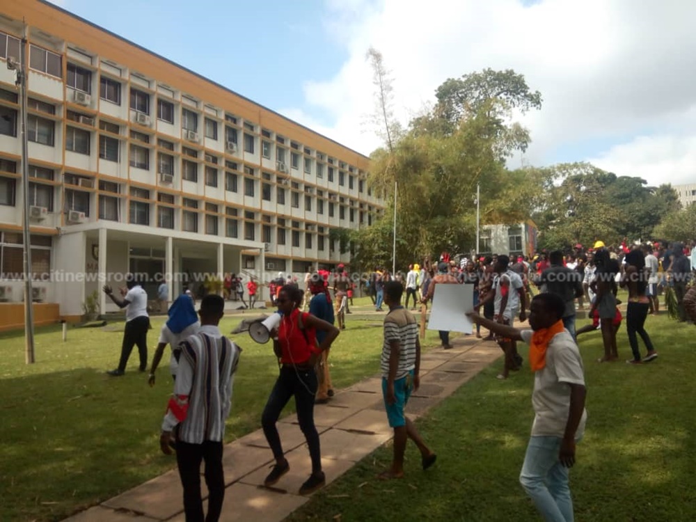 Some students embarking on a demonstration