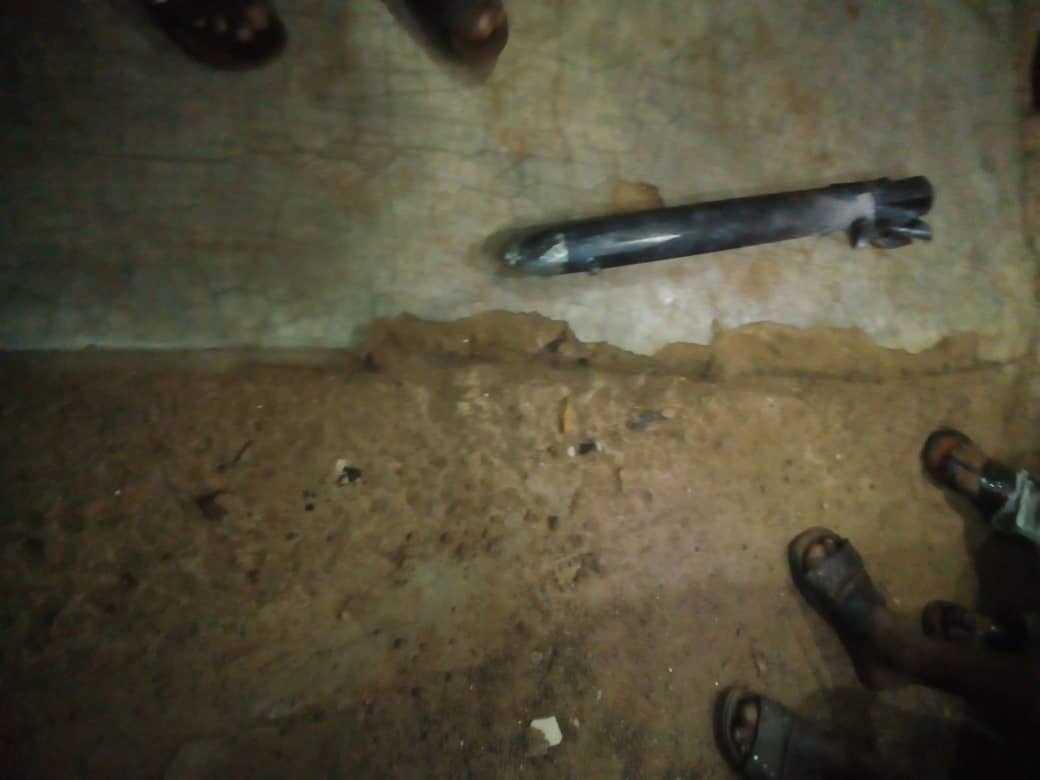 A piece of ammunition that had landed in a resident's home after the fire started