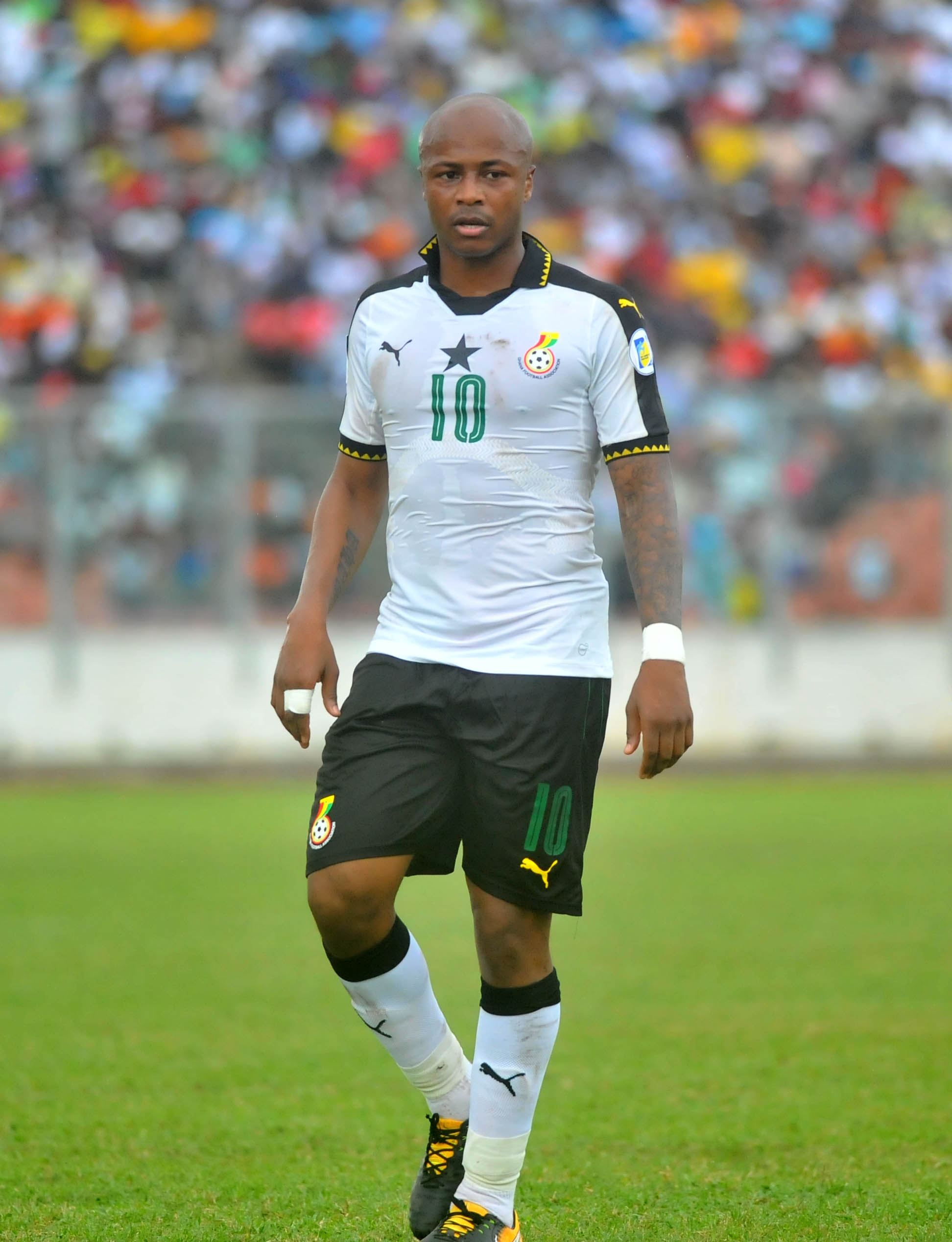 Andre Ayew of Ghana during the 2018 Afcon qualifier game between Ghana vs Congo in Kumasi, Ghana on 01 September 2017 ©Christian Thompson/ BackpagePix