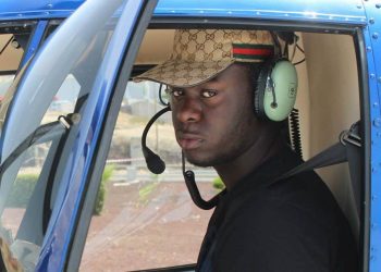 Emanuel Poku was pictured enjoying a helicopter ride in Mexico