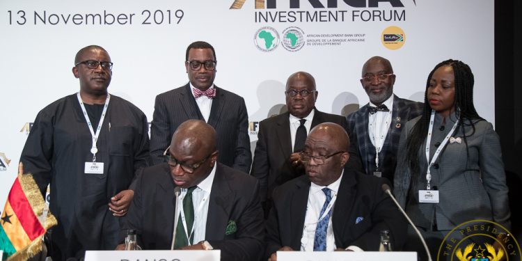 President Akufo-Addo witnessing the signing agreement
