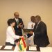 From left to right: Dr. Poh Ling Neo, Senior Director, Africa, SCE; Hon. Tharman Shanmugaratnam, Senior Minister for the Republic of Singapore; Hon. Ken Ofori-Atta, Minister for Finance; Mr. Ekow Afedzie, Acting Managing Director, GSE.