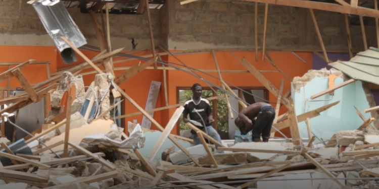 Trade fair company structure demolished