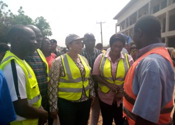 Adwoa Sarfo touring the ongoing projects in the Ga East Municipality
