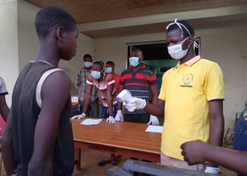 Porters from Accra being screened at Bimbilla