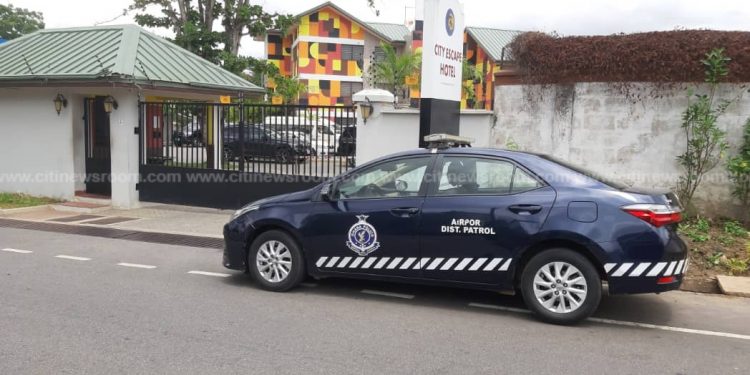 Police at airport city hotel