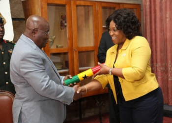 His Excellency Nana Akufo Addo with Shirley Ayorkor Botchwey. Source: Ghana Broadcasting Corporation.
