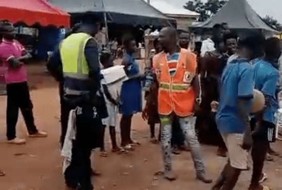 NADMO and ECG personnel at the scene of the electrocution0