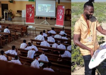 Left picture: Viewing at St Thomas Aquinas and right picture, Amoako Boafo