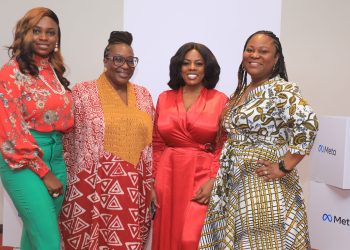 L-R: Oluwasola Obagbemi, Corporate Comms Manager, Anglophone West Africa at Meta; Adaora Ikenze, Head of Public Policy for Anglophone West Africa at Meta; Nana Aba Anamoah, GHOneTV, General Manager; and Kezia Anim-Addo, Director of Communications, Sub-Saharan Africa during the launch of the #NoFalseNewsZone campaign in Ghana