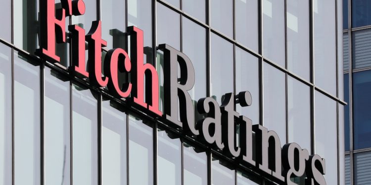 FILE PHOTO: The Fitch Ratings logo is seen at their offices at Canary Wharf financial district in London,Britain, March 3, 2016.  REUTERS/Reinhard Krause/File Photo