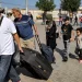 People enter the Rafah border crossing in the southern Gaza Strip on November 1, 2023.