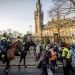 Police disperse protesters outside the ICJ in The Hague