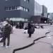 Huge cracks split roads in central Japan following the powerful earthquake on New Year's Day