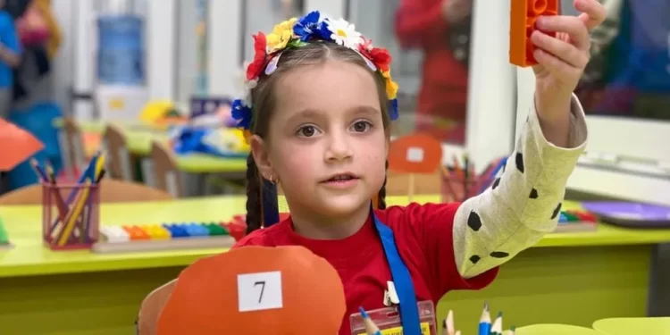 Six-year-old Nika is now attending kindergarten underground
