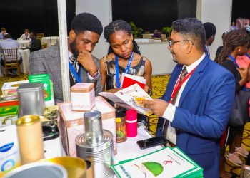 A section of visitors interacting with vendors at Propak 2023.