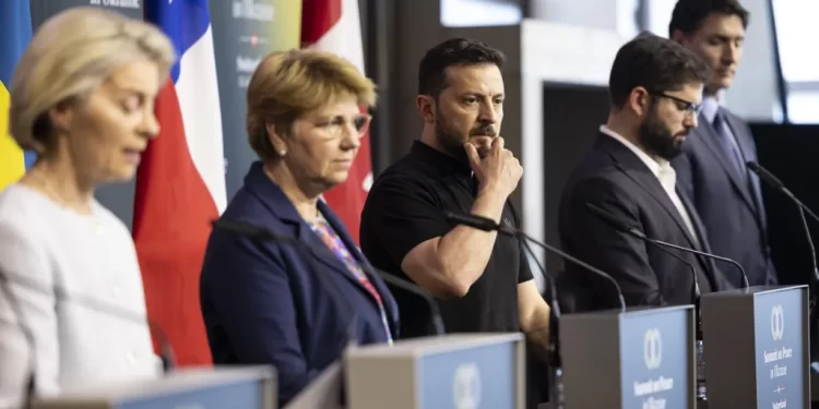 Mr Zelensky and other world leaders made closing remarks after the summit