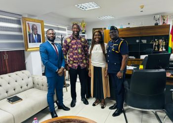(From left to right ) Dr. Alex Ampaabeng- Deputy Minister of Finance, Dr Bernard Okoe Boye- Minister Of Health, Ms Julie Essiam - GRA Commissioner Generale, Emmanuel Ohene - GRA deputy Commissioner