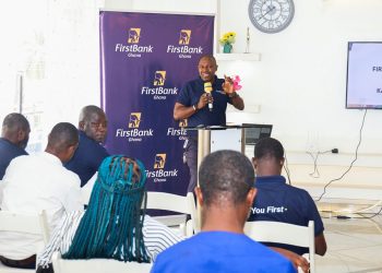 Allen Quaye and Eric Fia speaking at the FirstBank Ghana SME Clinic