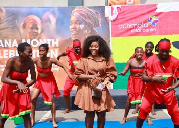 An ARC officer could not resist jumping in line when the rhythm switched to Kpalogo.
