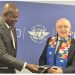 Ghana’s Minister for Transport, Hon. Joseph Bukari Nikpe (left), with ICAO Council President Salvatore Sciacchitano during the 42nd ICAO Assembly in Montréal, Canada.