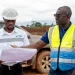 Baafour Asiamah-Adjei ’03 (right) reviews a section of Genser Energy’s natural gas pipeline network with construction superintendent Stephen Ayisi.