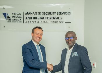 Rt. Hon. Stephen McPartland (left) a former UK Security Minister, with Emmanuel Sekyere Asiedu, Founder & CEO, Virtual InfoSec Africa during the meeting
