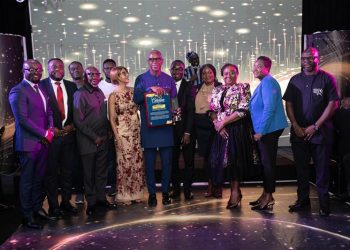 Edward Effah with staff of Fidelity Bank, together with friends and well-wishers.