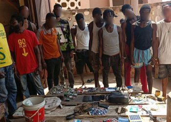 Apprehended suspect in Tema