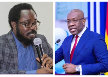 Chief Executive Officer of the Ghana Tourism Development Company, Prof Kobby Mensah, (left) Member of Parliament for Ofoase Ayirebi, Kojo Oppong Nkrumah(right)