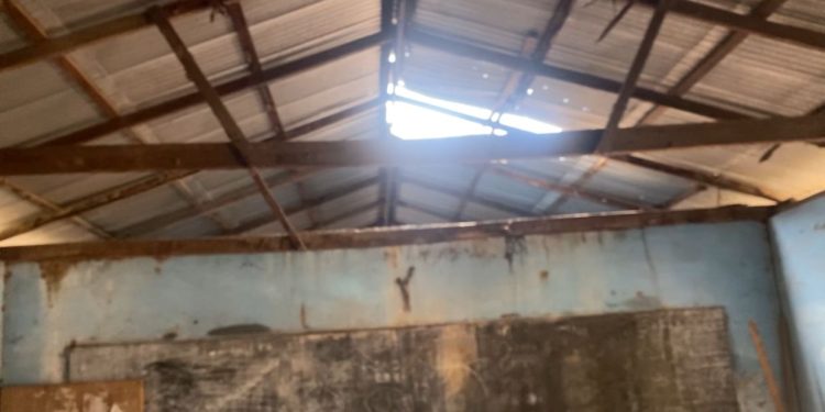 Roof of classroom at Abutia Kpota E.P. Basic and JHS ripped off