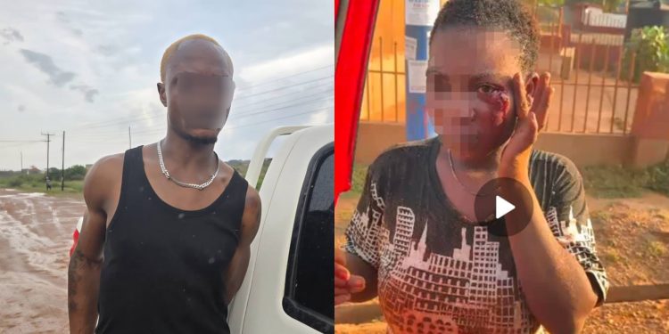 Bright Kpodo (L), the victim of assault (R)