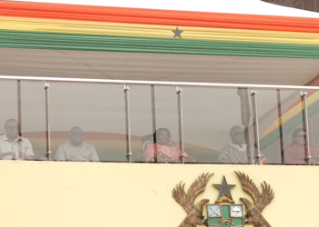 Vice President Prof. Opoku-Agyemang with some government officials