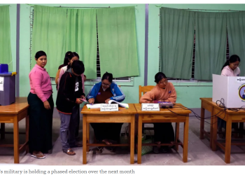 Myanmar's military is holding a phased election over the next month