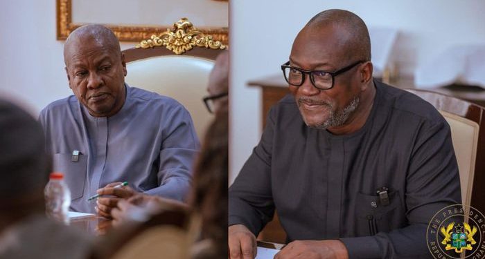 President Mahama, with Chairman of the Constitution Review Committee, Prof. H. Kwasi Prempeh