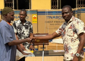 The North Gonja District Assembly Chief Executive, Abdulai Nashiru [Right]
