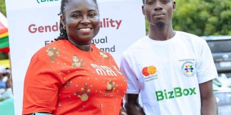 CEO of GEA, Margaret Ansei (L), A beneficiary of the training (R)
