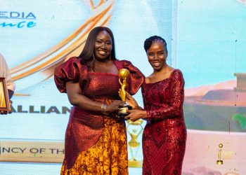 Chief Director of Global Media Alliance, Emma Wenani with Professor Elsie Effah Kaufmann, Dean of the School of Engineering Sciences at UG