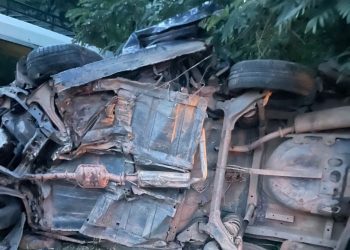 The accident scene at Mampong Abuontem