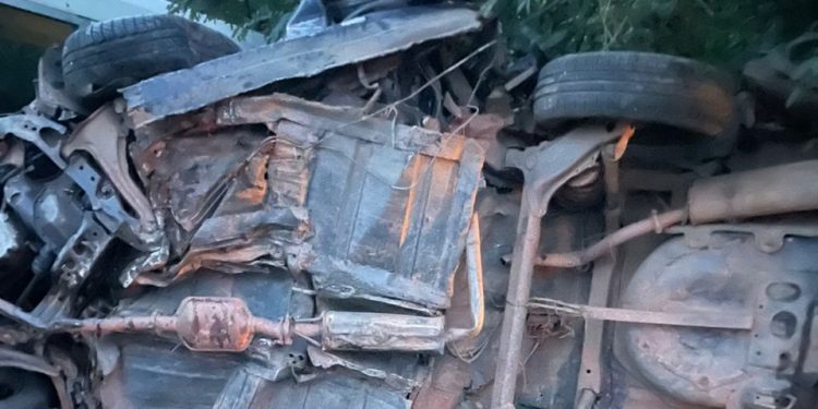The accident scene at Mampong Abuontem
