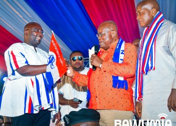Former Vice President and NPP 2028 Presidential Candidate hopeful Dr Mahamudu Bawumia(left), Former President Nana Akufo-Addo(middle), NPP Chairman 	Stephen Ayensu Ntim(left)