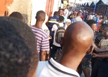 Class Media Group journalist, Samuel Addo, far end, allegedly assaulted by the fire fighters