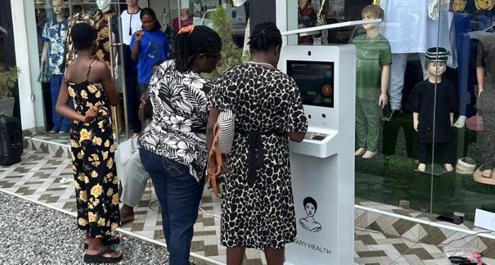 Some residents accessing the telehealth services.