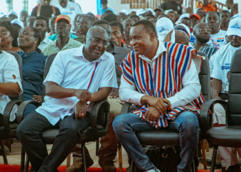 Dr. Bawumia with Ashanti Regional Chairman of the NPP, Bernard Antwi Boasiako, aka Chairman Wontumi