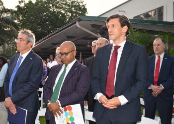 Israeli Ambassador to Ghana; Roey Gilad (left), UN Resident Coordinator in Ghana; Zia Choudhury (middle), German Ambassador to Ghana; Frederik Landshöft (right)